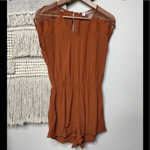 Forever 21 Burnt Orange Shorts Romper